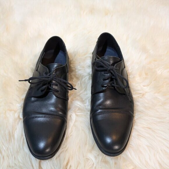 LLOYD Black Leather Derby Shoes Women Size 7 - Picture 2 of 10